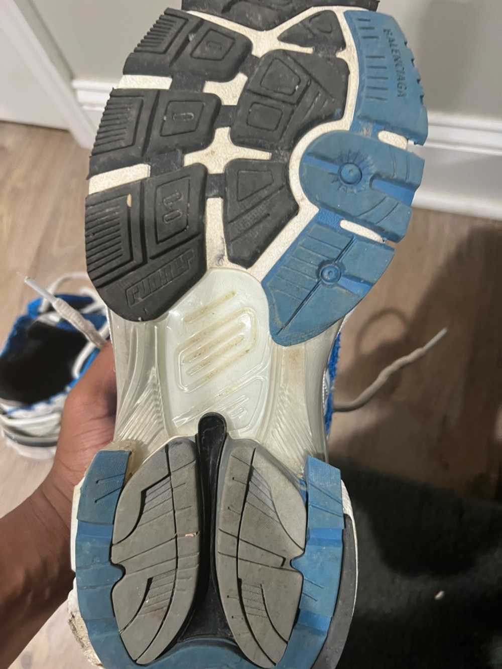 Men's Blue and White Running Sneakers